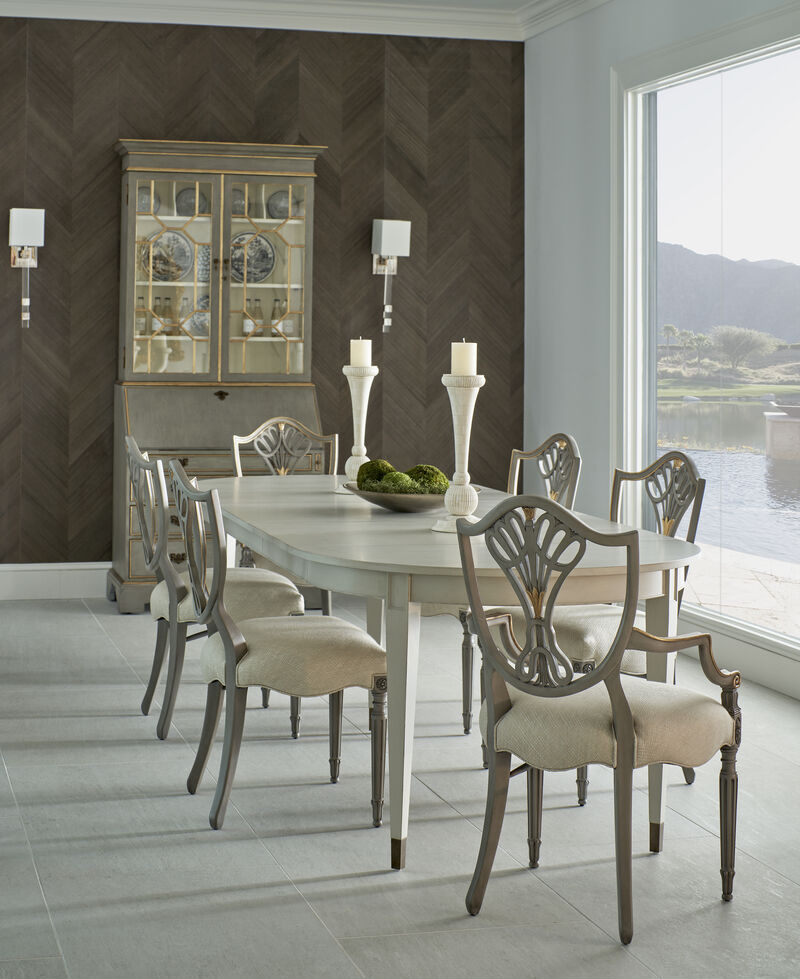 Grey & Gilded Dining Side Chair