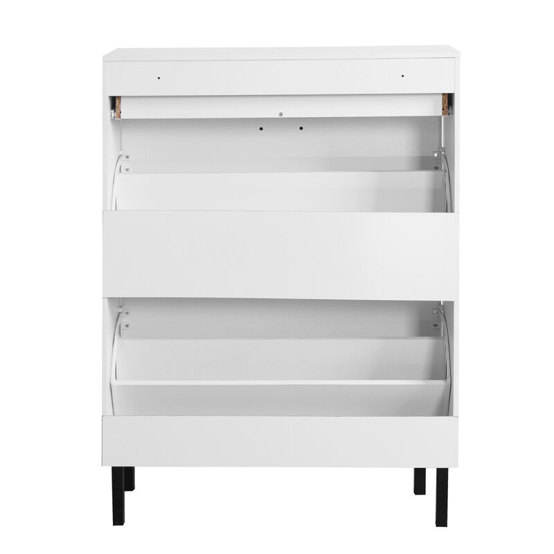 Modern Shoe Cabinet with Drawers and Metal Legs