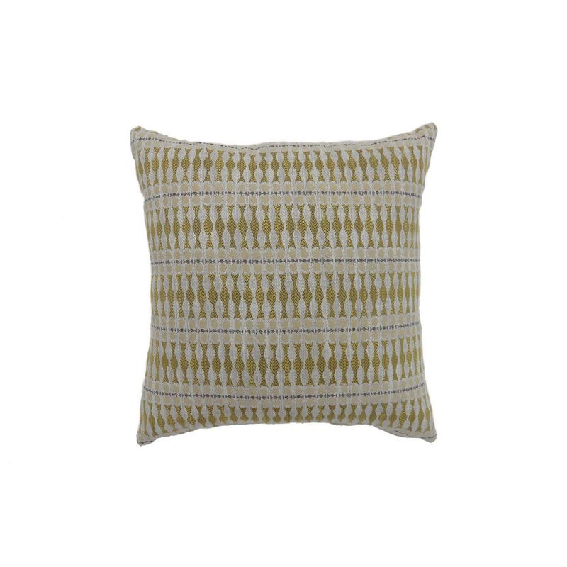 Contemporary Style Simple Traditionally Designed Set of 2 Throw Pillows, Yellow-Benzara