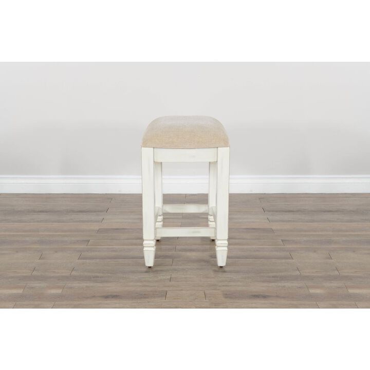 Sunny Designs Pasadena Counter Mahogany Counter Stool in Off White/Light Brown