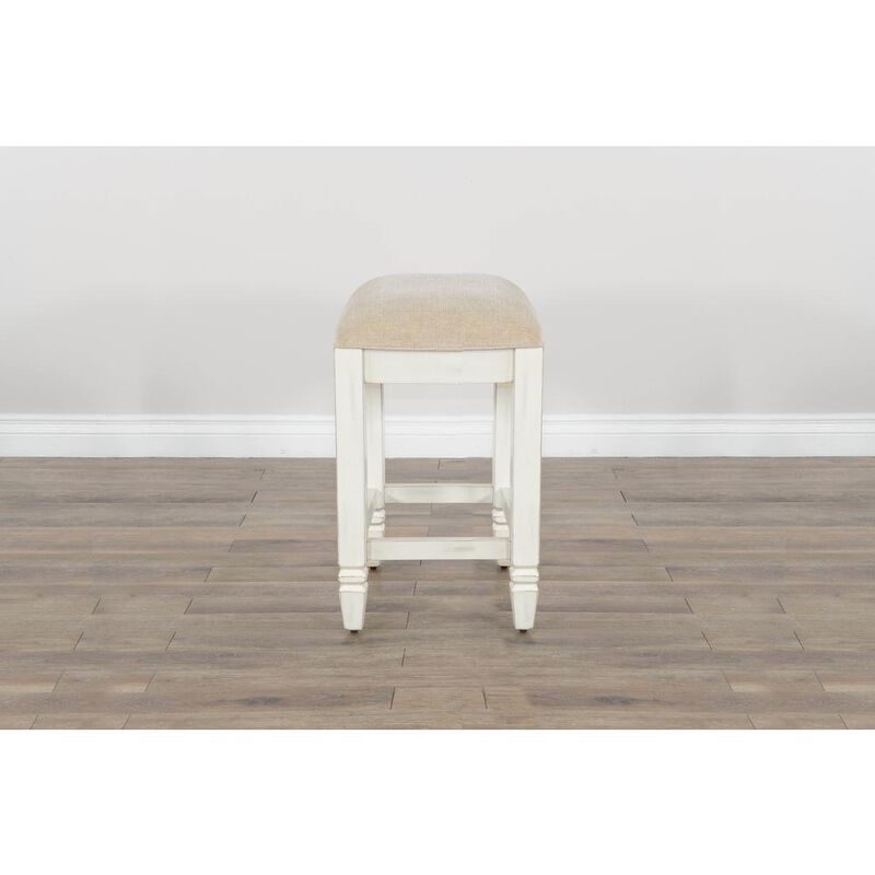 Sunny Designs Pasadena Counter Mahogany Counter Stool in Off White/Light Brown