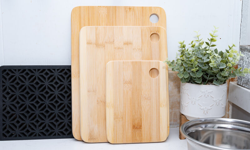 Bamboo Cutting Boards - Set of 3 Durable Chopping Boards