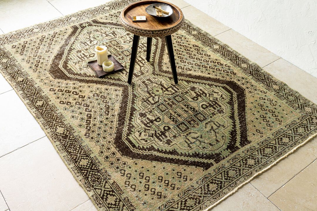District Loom Antique Persian Afshar scatter rug-Logan