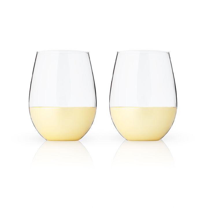 Gold-Dipped Wine Tumblers Set of 2