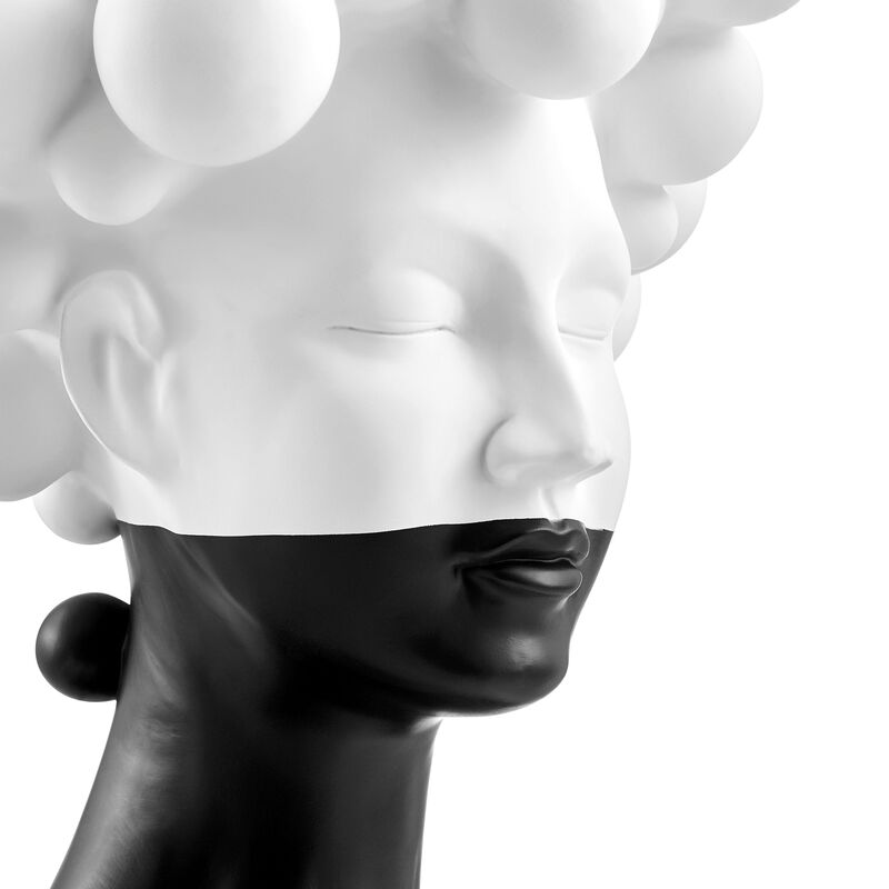 The Hedy Matte Black & White Two Tone Sculpture