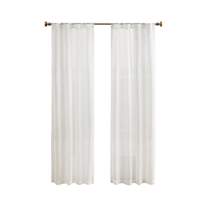 Gracie Mills Theron Lightweight Lined Yarn Dye Sheer Window Panel Pair