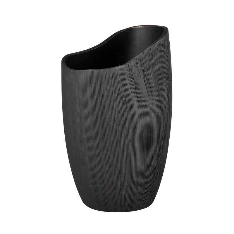 Scribing Black Vase