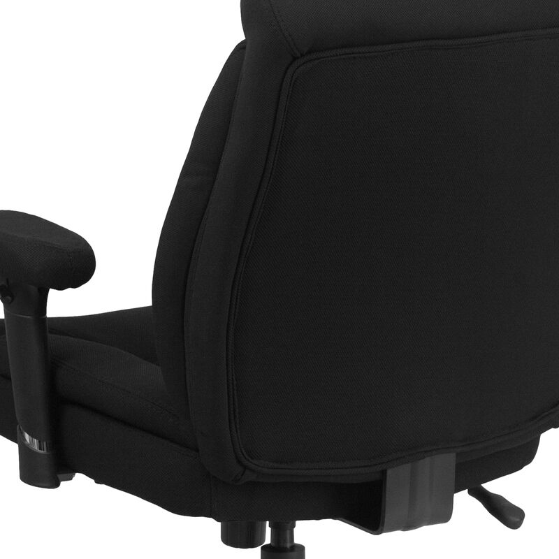 HERCULES Series Big & Tall 400 lb. Rated Black Fabric Deep Tufted Swivel Ergonomic Task Office Chair with Adjustable Arms