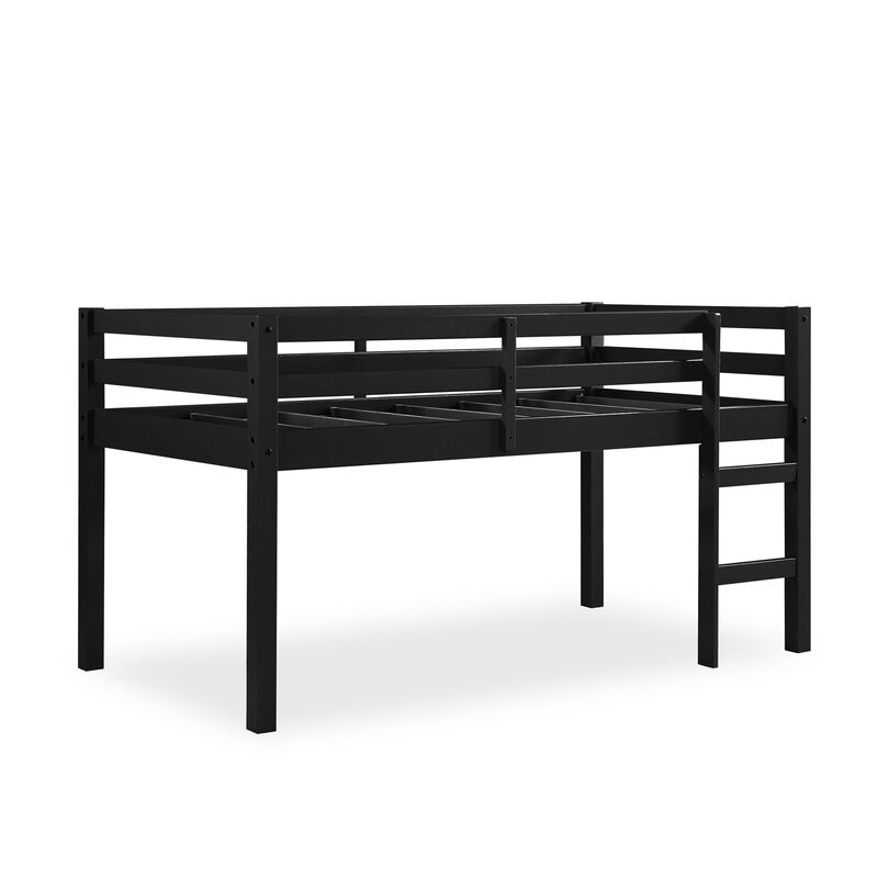 Atwater Living Ashe Junior Wooden Loft Bed, Twin, Black