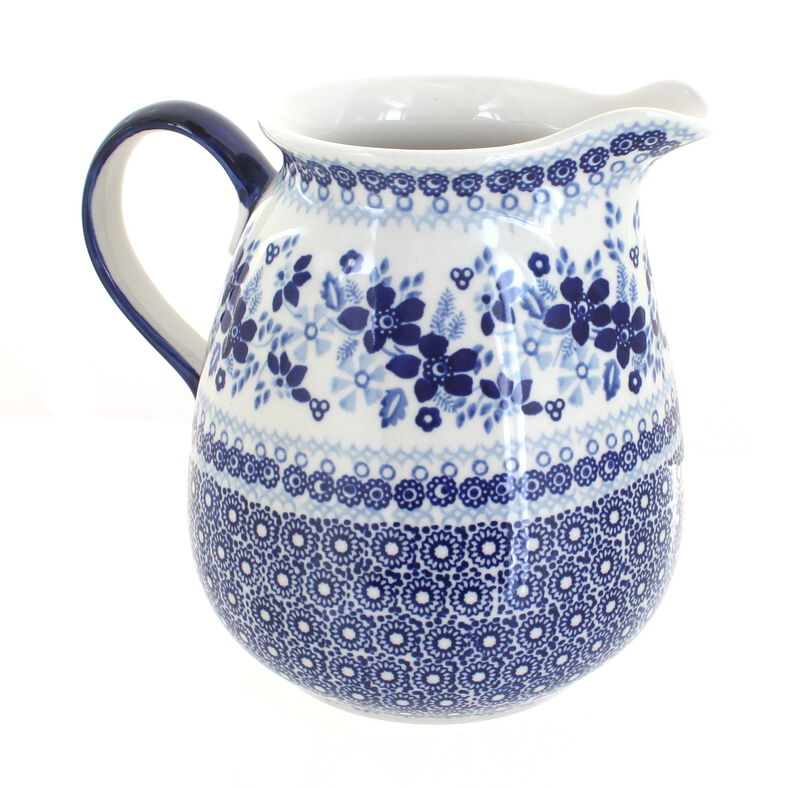 Blue Rose Polish Pottery Periwinkle Pitcher