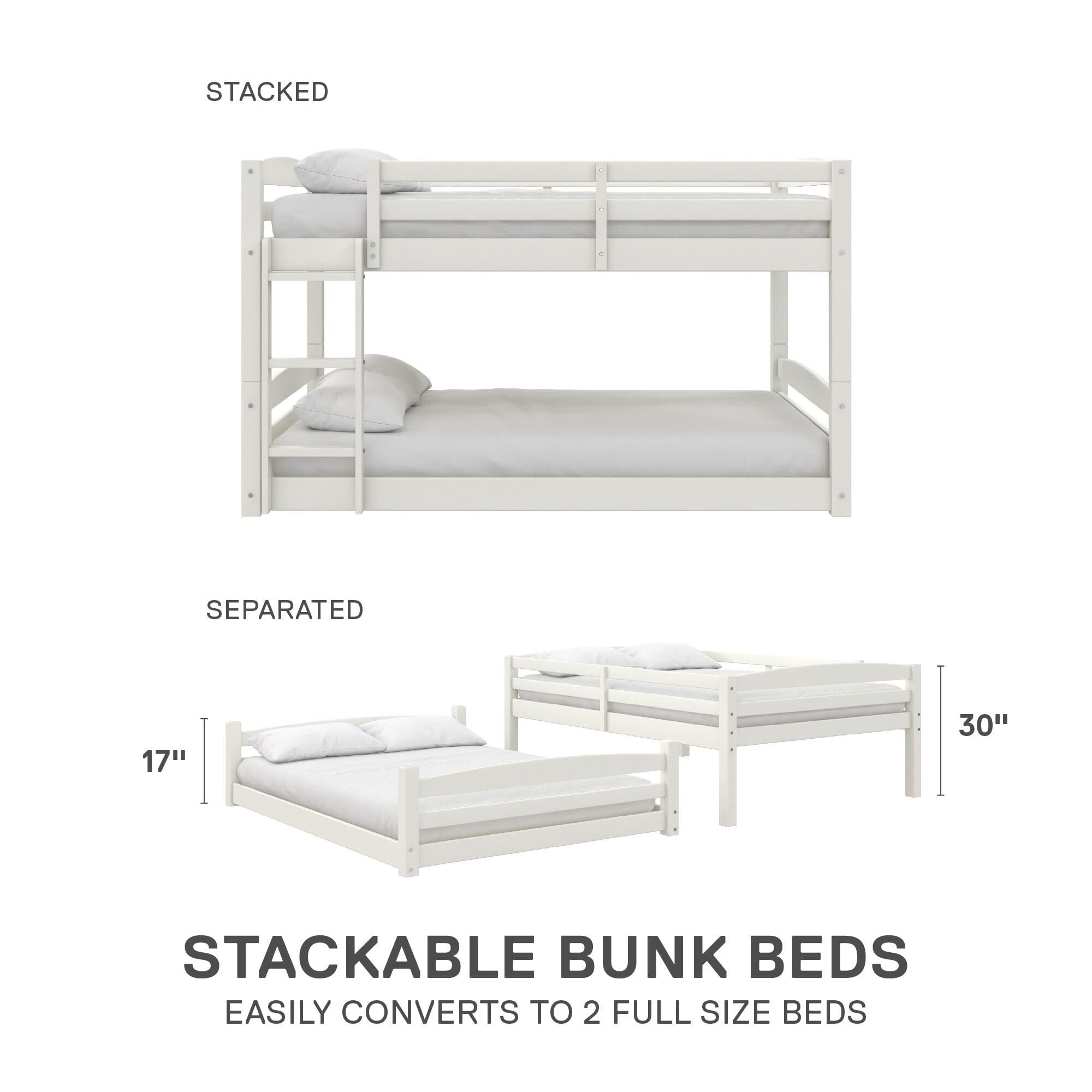 Atwater Living Aaida Full-Over-Full Floor Bunk Bed, White