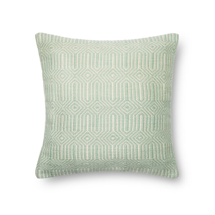 P0339 Aqua/Ivory 22"x22" Down Pillow