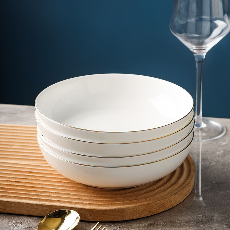 Stone Lain Gabrielle Bone China 24 Piece Dinnerware Set, White