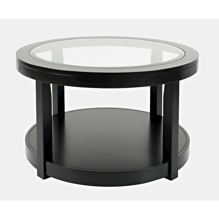 Jofran Urban Icon Contemporary Round Glass Inlay Coffee Table