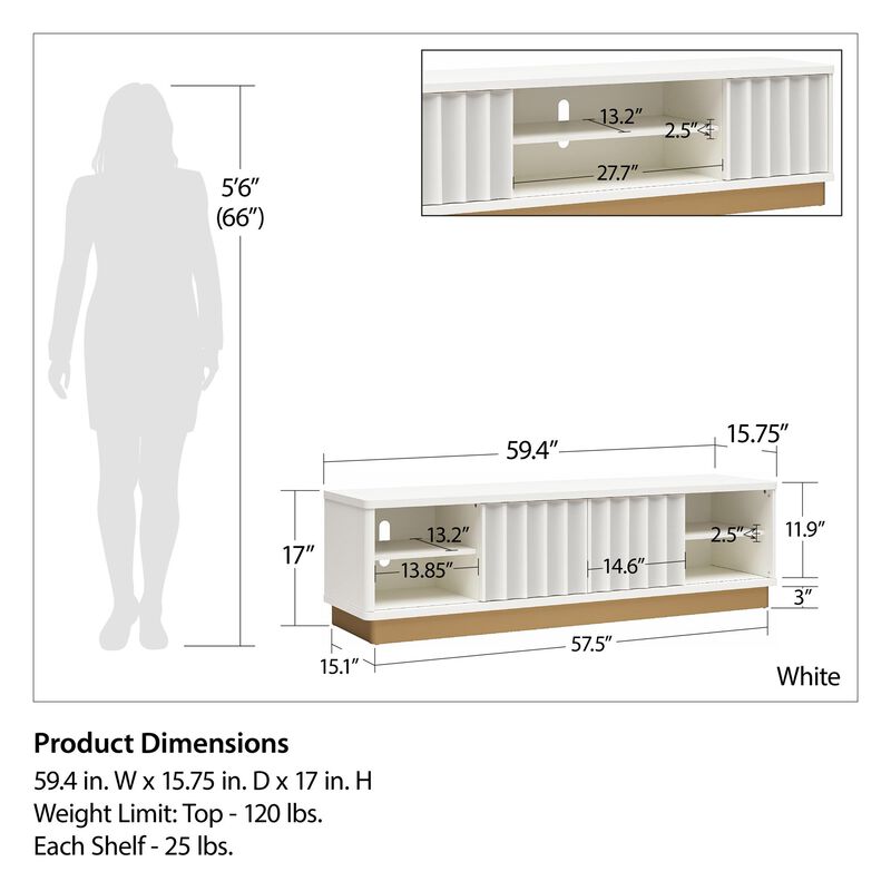 Rene Modern Scalloped TV Stand for TVs up to 65"