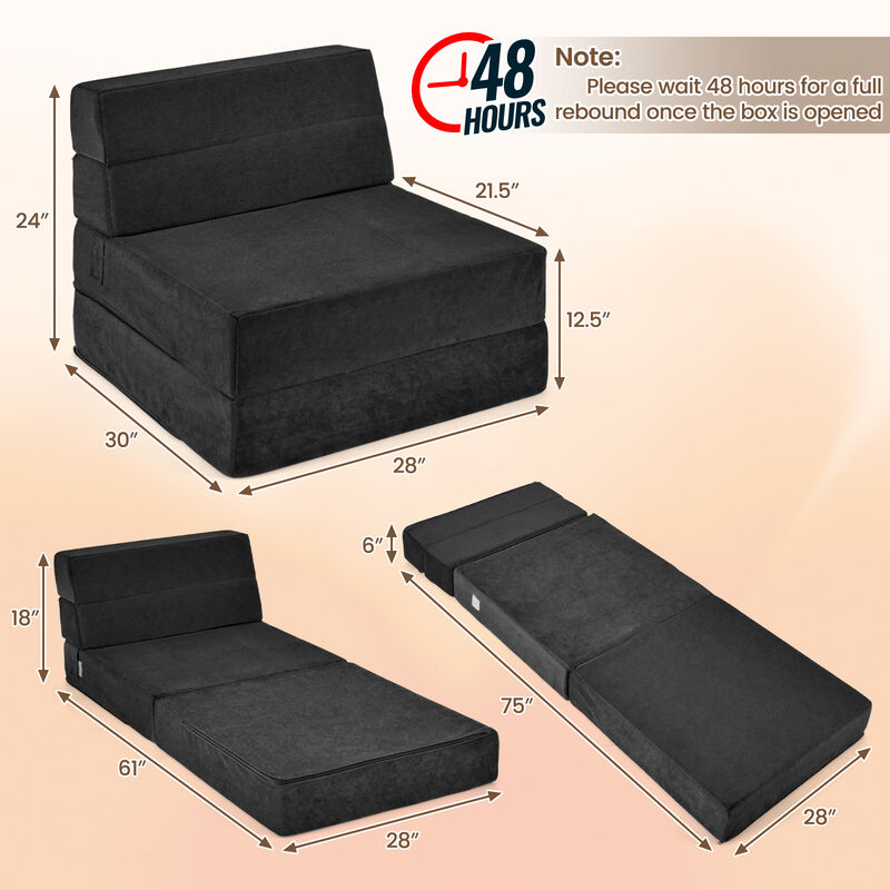 Tri-fold Folding Sleeper Sofa Bed for Living Room Bedroom