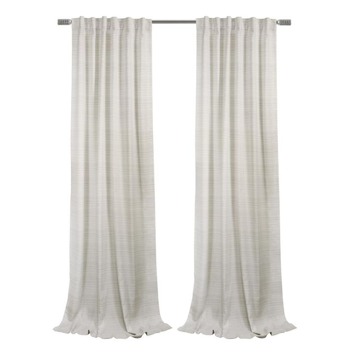 Habitat Austin Light Filtering Dual Header Linen Colored Horizontal Multi Pin Stripe Curtain Panel Linen