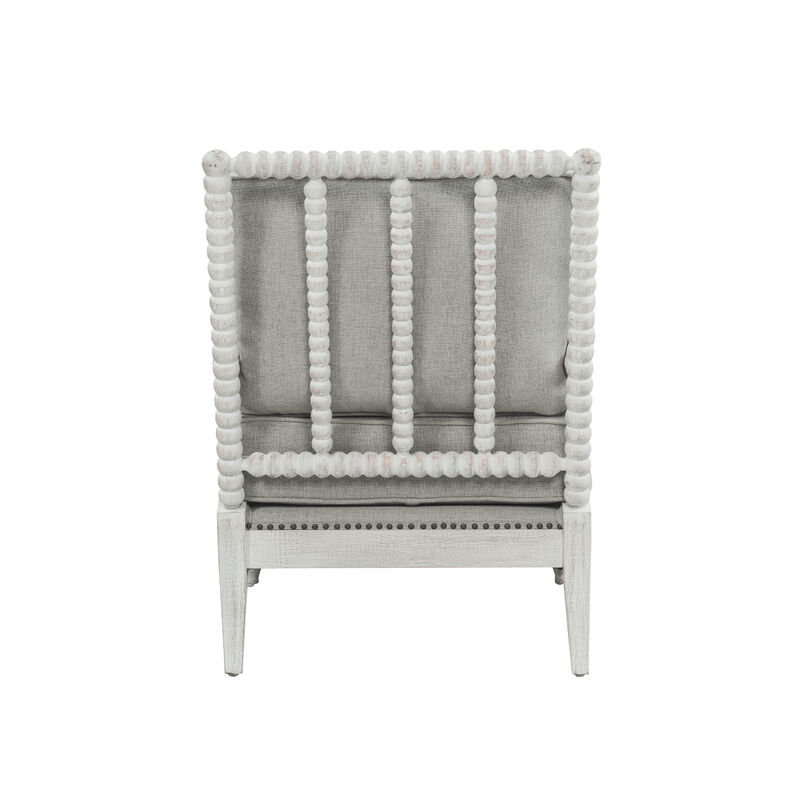 Saraid Accent Chair, Gray Linen & Light Oak Finish AC01164