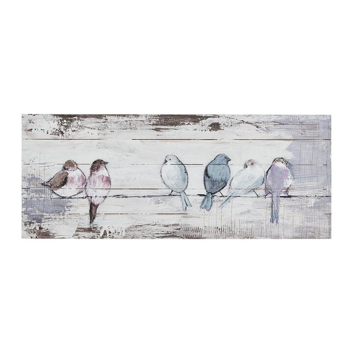 Belen Kox Rustic Perched Birds Wood Plank Wall Art, Belen Kox