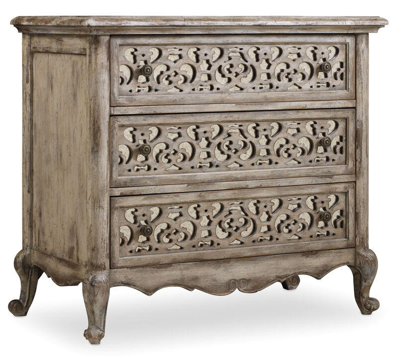 Chatelet Fretwork Nightstand in Light Wood