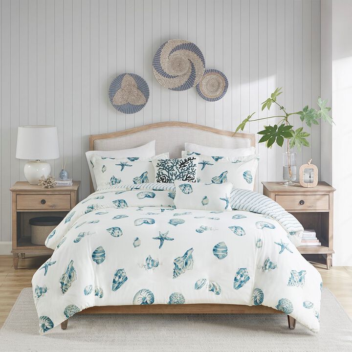 Gracie Mills Lane 3-Piece Seaside Serenity Duvet Cover Set