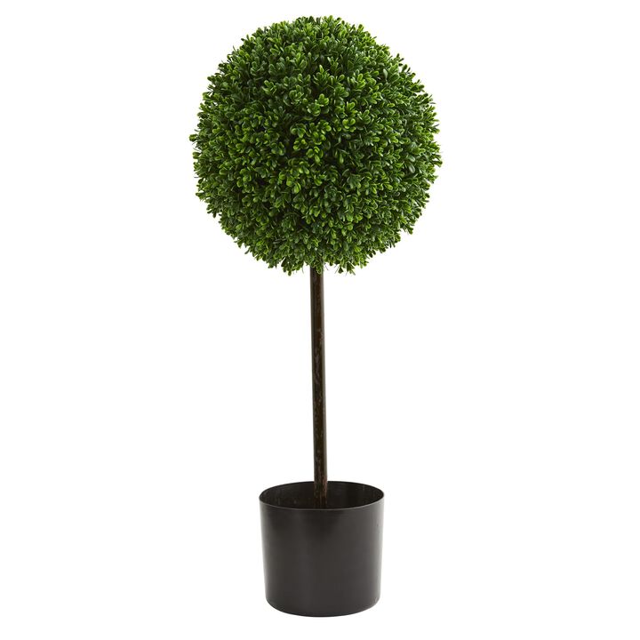 HomPlanti 2.5 Feet Boxwood Ball Artificial Topiary Tree UV Resistant (Indoor/Outdoor)