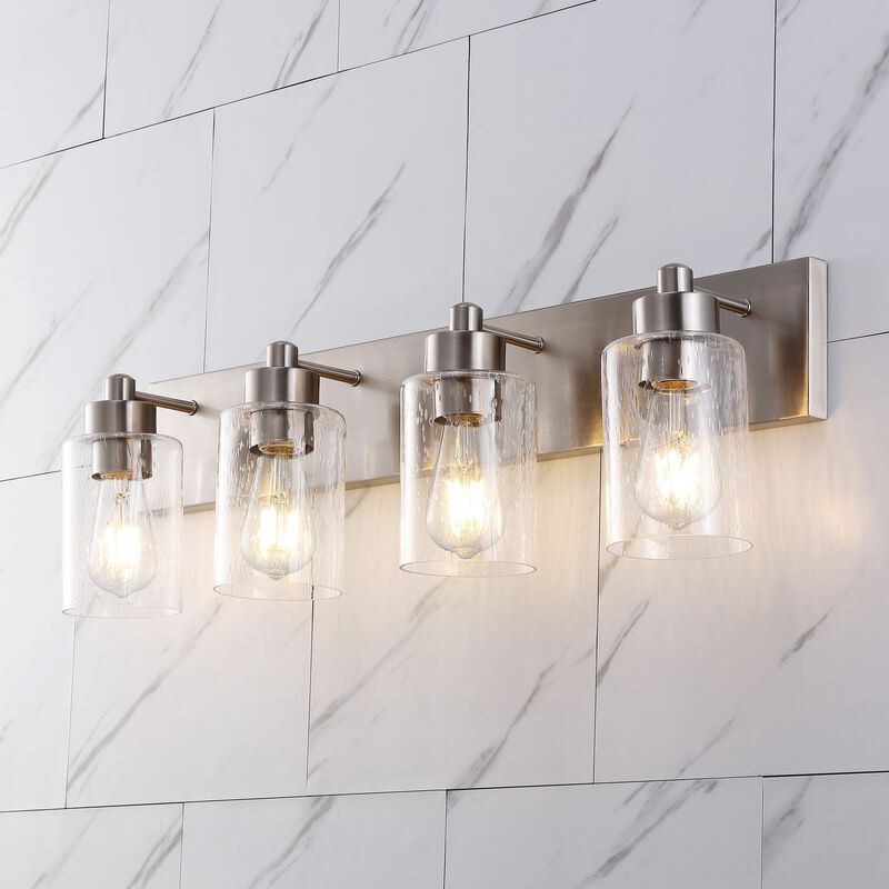 Irving Seeded Glass/Iron Modern Contemporary LED Vanity Light