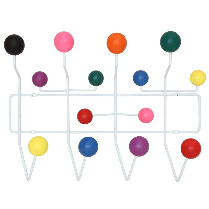 Modway Gumball Mid-Century Wall-Mounted Coat Rack in Multicolored