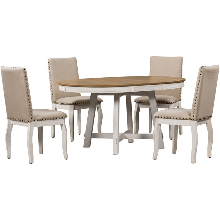 Merax 5-Piece Farmhouse Dining Table Chairs Set