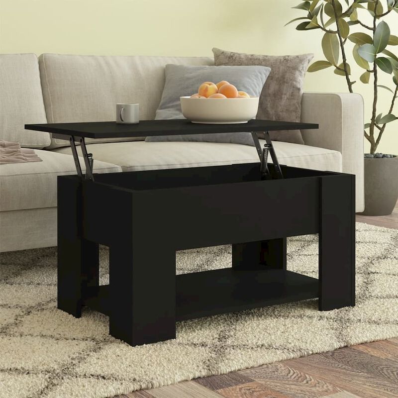 Coffee Table Black 31.1"x19.3"x16.1" Engineered Wood