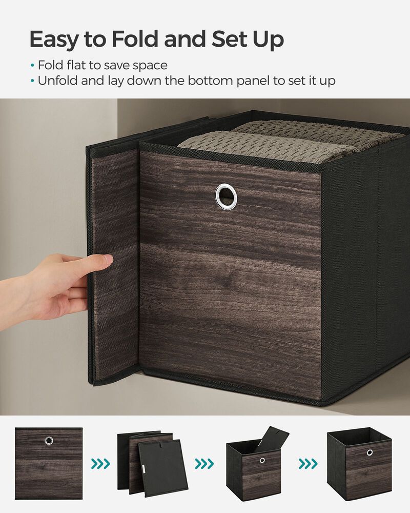 Foldable Storage Organizer Boxes – Set of 6 Storage Cubes for Clothes