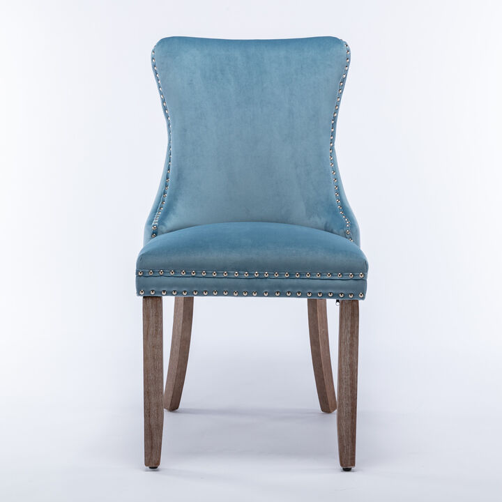 Streamdale Set of 2 Light Blue Wingback Dining Chairs
