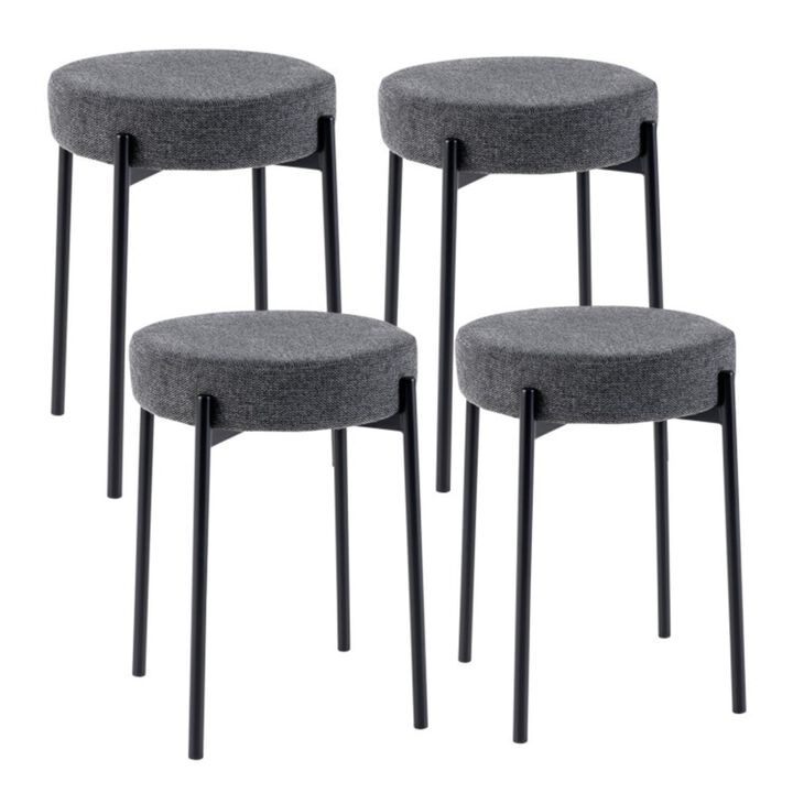 Hivvago Bar Stools Set of 4 Upholstered Kitchen Stools with Foot Pads