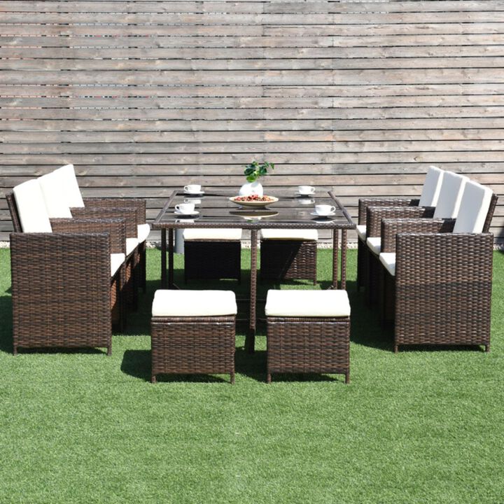 Hivvago 10 Pieces Outdoor Patio Dining Set