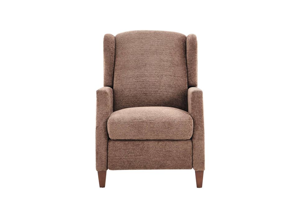 Wingback Fabric Push Back Recliner with Rivet Detailing