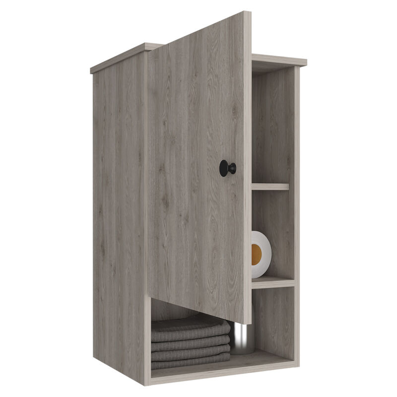 DEPOT E-SHOP Cottonwood Medicine Single Door Cabinet, Three Shelves, Light Gray