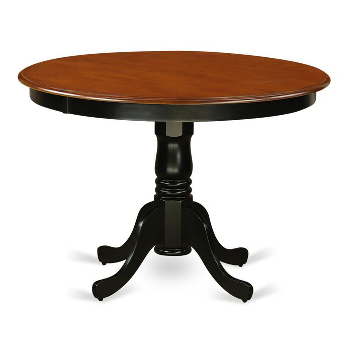 East West Furniture Hartland  Table  42  diameter  Round    Table  -Black  and  Cherry  Finish