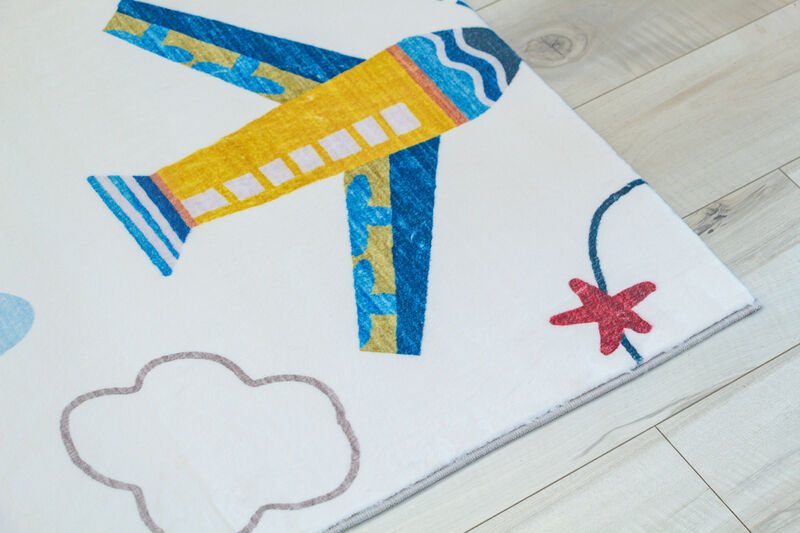 Soft Steps Playtime Airplane Navy Indoor Soft Area Rug