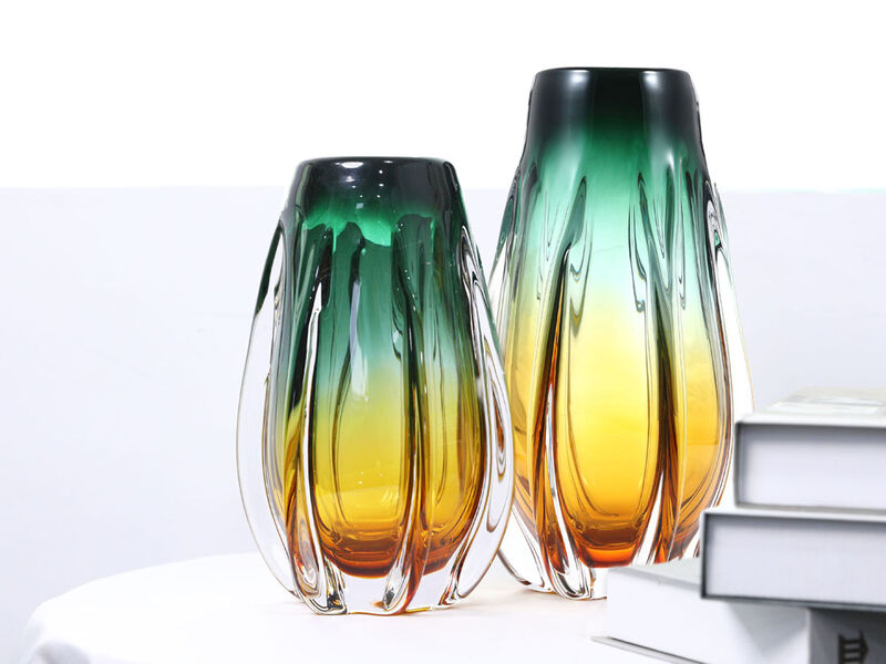 Hand Blown Laine Sommerso Art Glass Vase