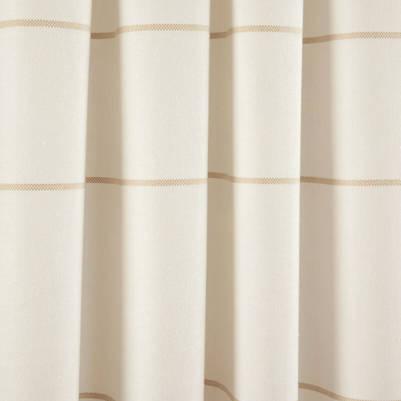 Farmhouse Boho Stripe Woven Tassel Yarn Dyed Cotton Window Curtain Panels