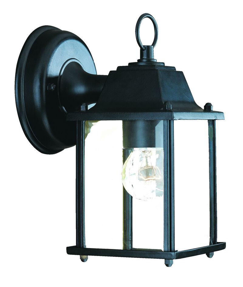 Homezia Matte Black Hanging Glass Lantern Wall Light