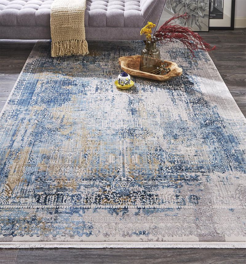 Cadiz 3890F Blue/Gray/Gold 3'1" x 5' Rug