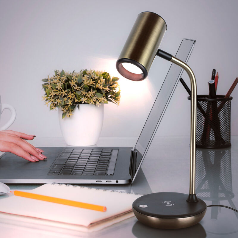 Ezra LED Table Lamp with Wireless Charging Pad