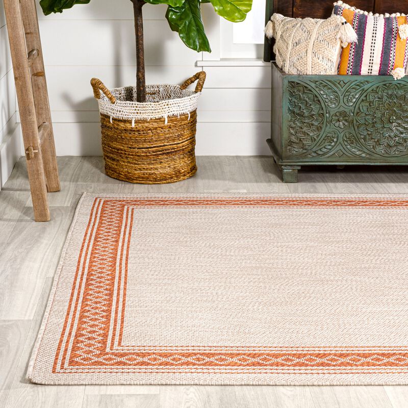 Lucia Classic Diamond Border Indoor/Outdoor Area Rug