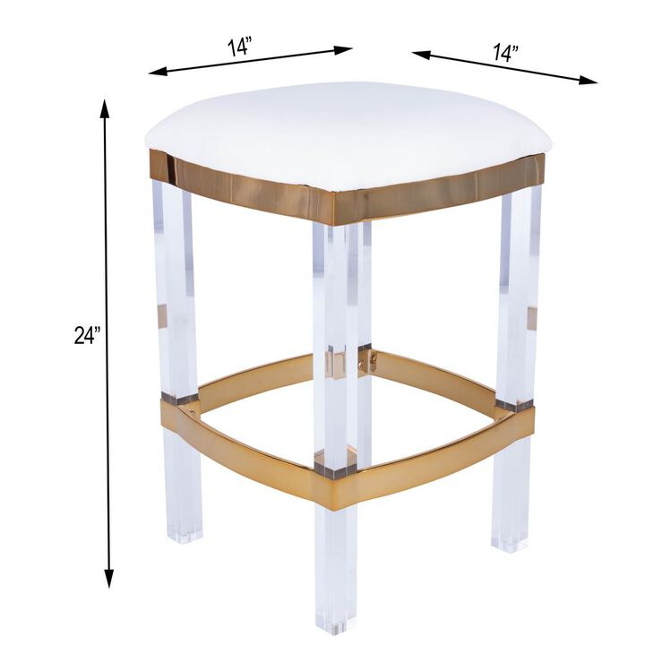 Belen Kox Glamourous Acrylic and Leather Counter Stool, Belen Kox