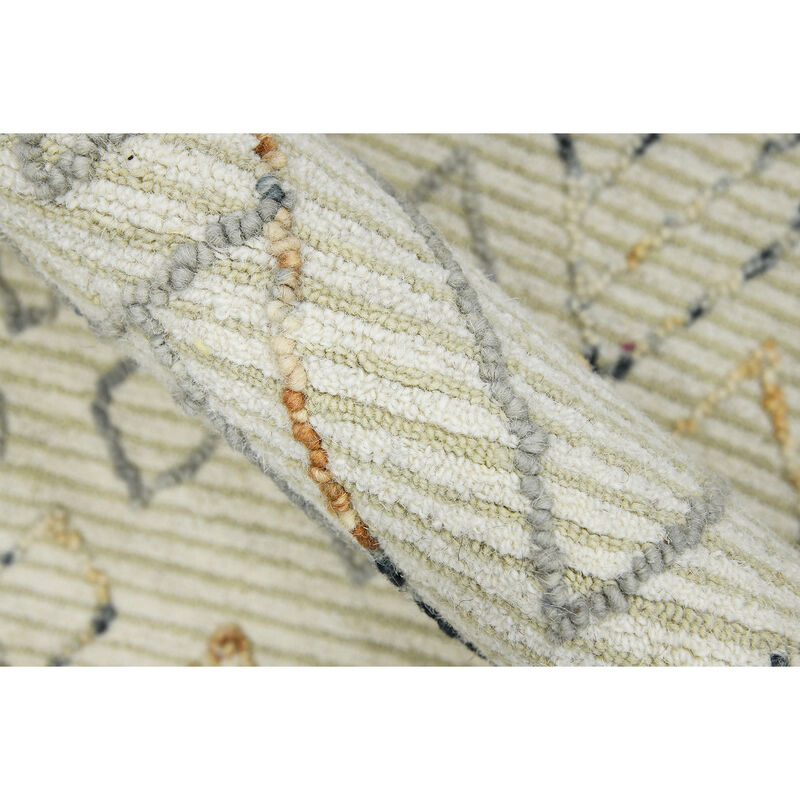 Berlin Drayton Ivory Hand-Hooked Wool Area Rug