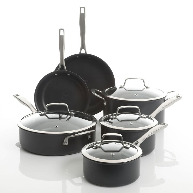 Kenmore Pro Arbor Heights 10 Piece Nonstick Aluminum Cookware Set in Black