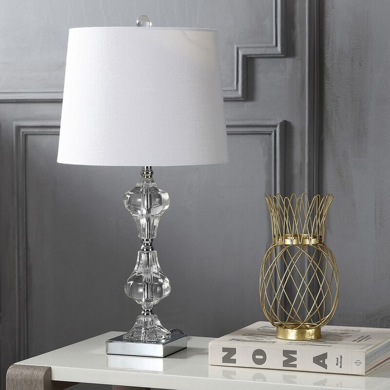 Chloe 26" Crystal LED Table Lamp, Clear