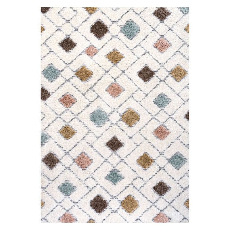 Astrid Retro Trellis High-Low Area Rug