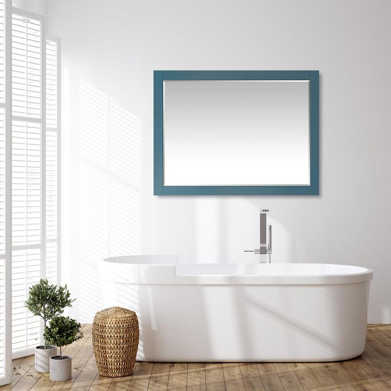 Altair 48 Rectangular Bathroom Wood Framed Wall Mirror in Royal Green